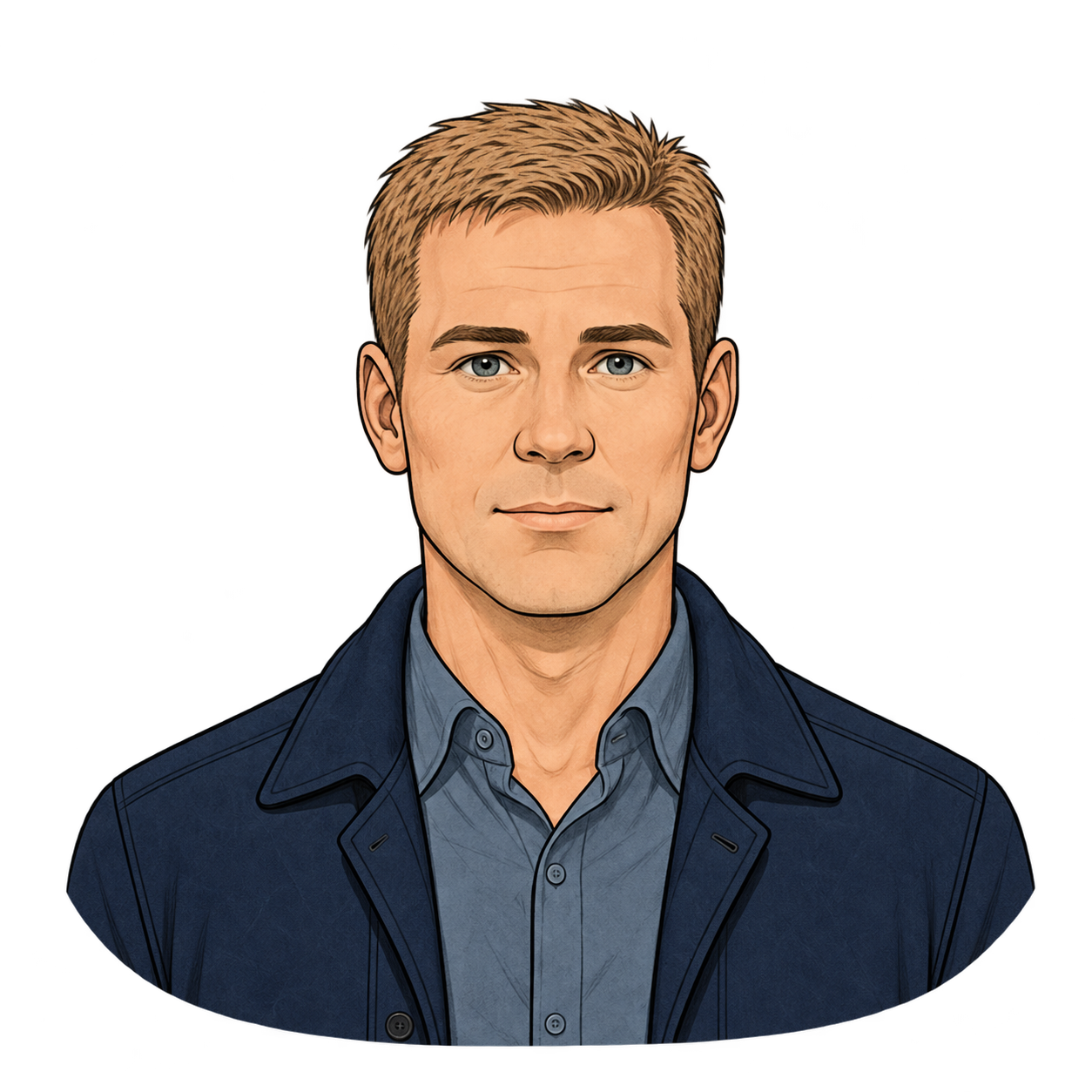 Illustrated portrait of Ethan